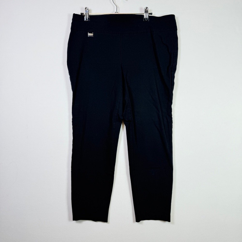 ALFANI Black Pull On Tummy Control Slim Leg Pants 14PS